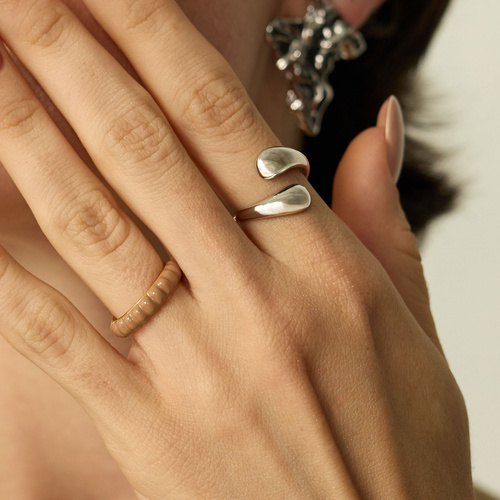 Srebrny regulowany pierścionek Gemini N°3