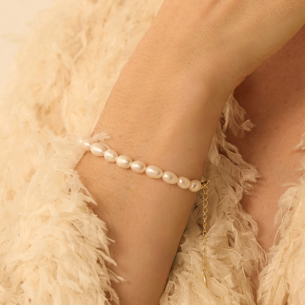 Bransoletka z pereł naturalnych Golden N°2 