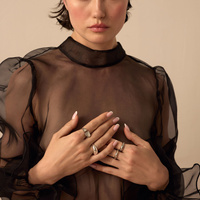 Srebrny regulowany pierścionek Pearl Heart