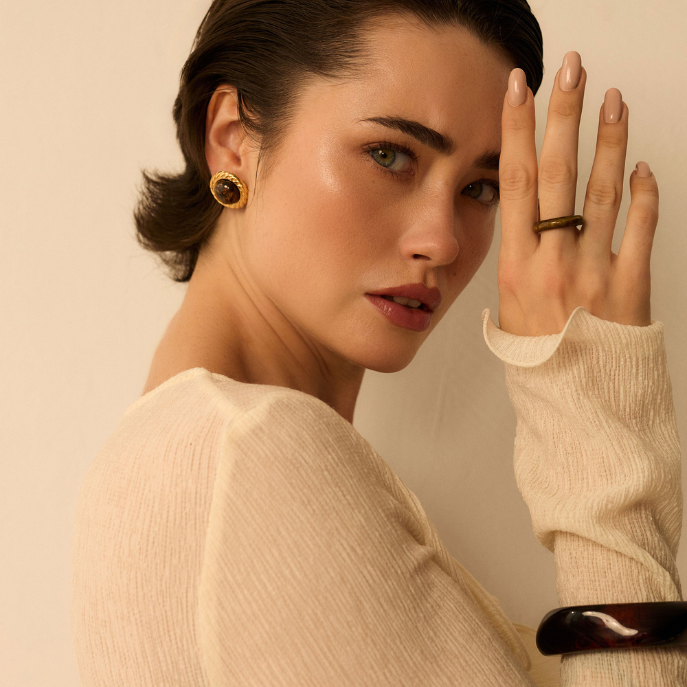 Złote kolczyki vintage Noir N°3