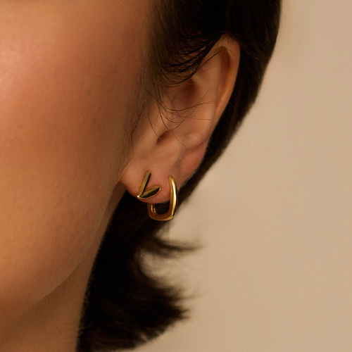 Złote Kolczyki Owalne Liv N°3