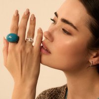 Srebrny gnieciony pierścionek Saturn