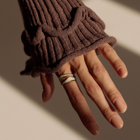 Złoty regulowany pierścionek (srebro 925) z perłową emalią Stella N°1