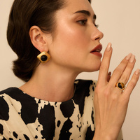 Złote kolczyki vintage Noir