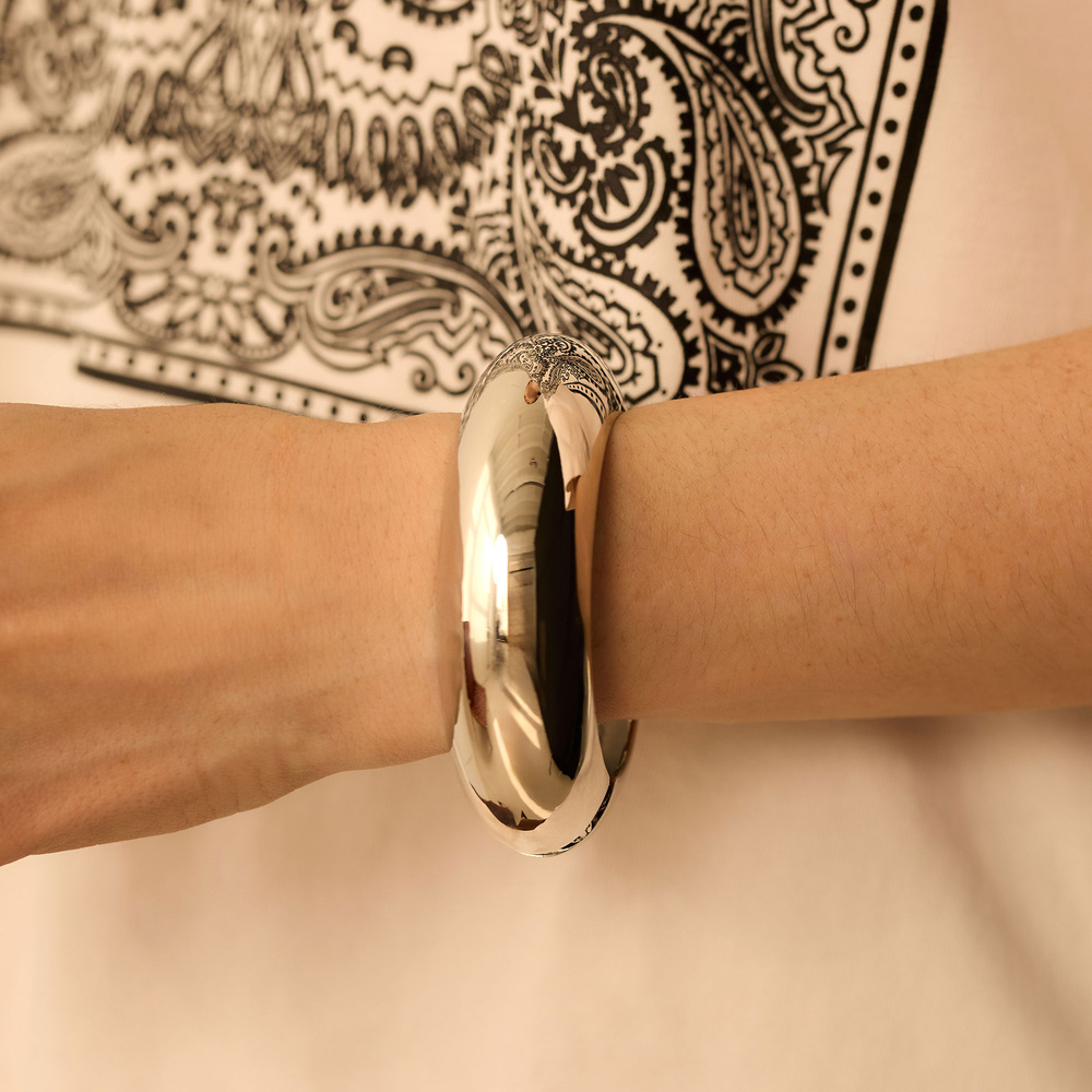 Srebrna sztywna bransoletka Bold