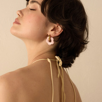 Złote kolczyki Fiore Plum