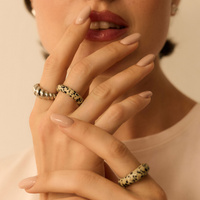 Pierścionek z jaspisu dalmatyńskiego Pepper N°2