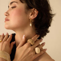 Złote kolczyki z pereł naturalnych Cloud N°1