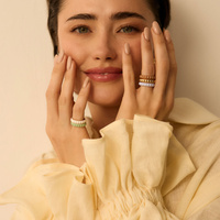 Złoty pierścionek z fioletową emalią Lily