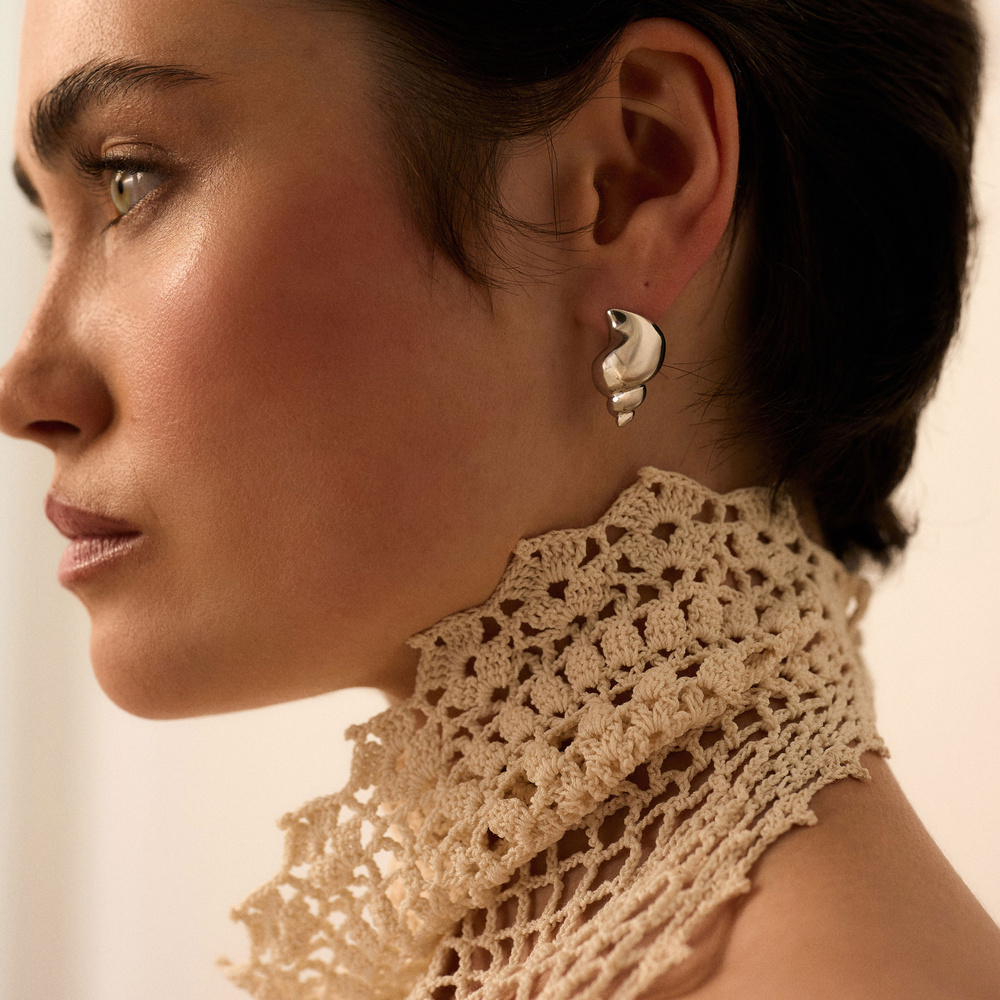 Srebrne kolczyki muszle Cerith