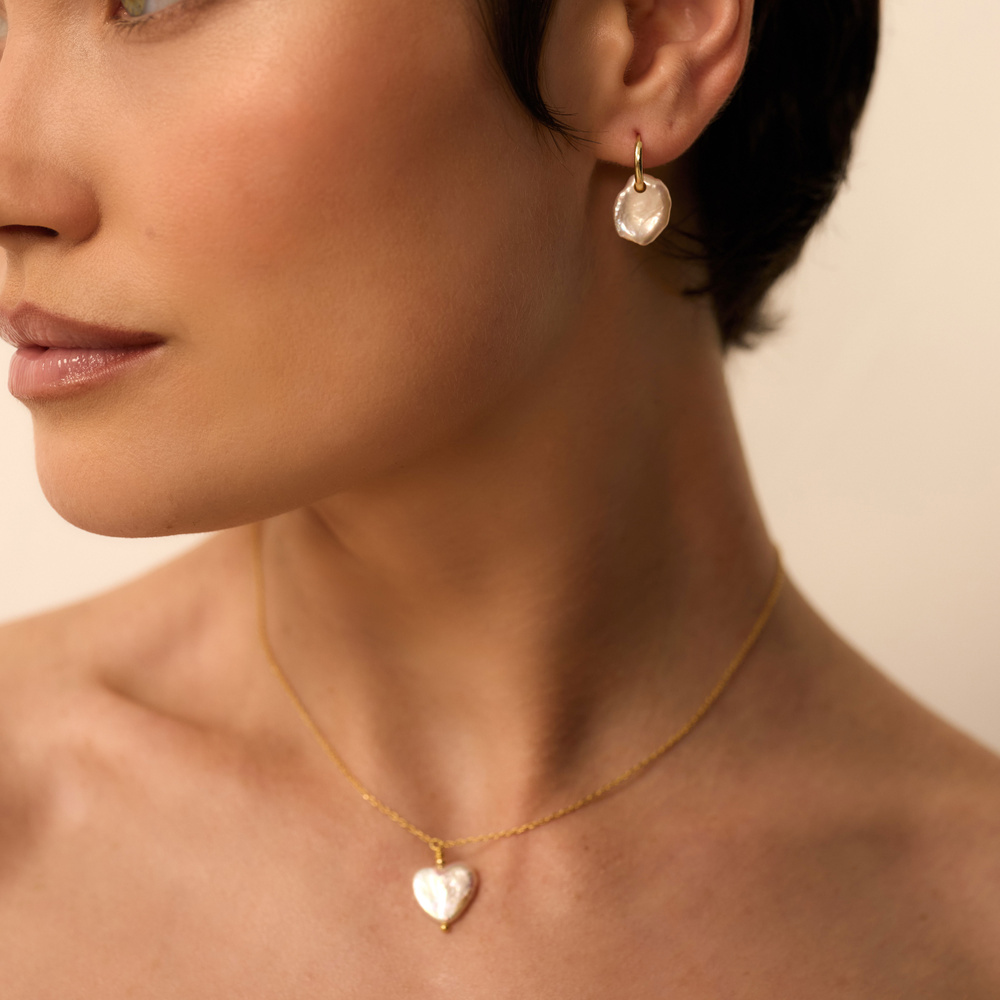 Złote kolczyki Pearl Petals