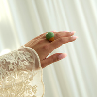 Złoty pierścionek z emalią Aurum Matcha