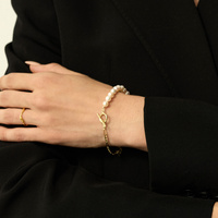 Złota bransoletka z perłami Whisper N°2