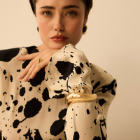 Złota sztywna bransoletka Bold N°2