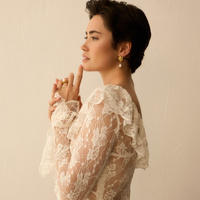 Złote kolczyki muszle z perłą Sirene