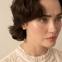 Złote kolczyki kwiaty Forget me not