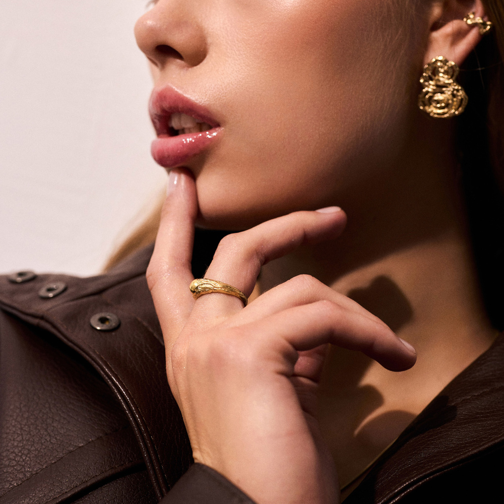 Złoty pierścionek SUN 