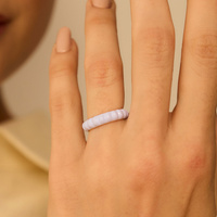 Złoty pierścionek z fioletową emalią Lily