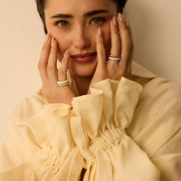 Złoty pierścionek z fioletową emalią Lily