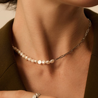 Srebrny naszyjnik z perłami naturalnymi Whisper