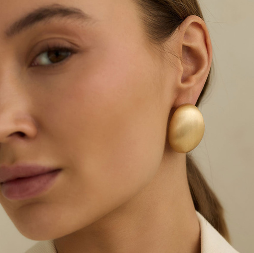 Złote szczotkowane kolczyki vintage Circum