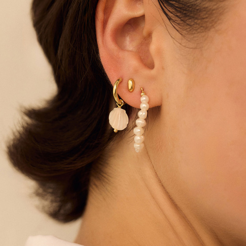 Złote kolczyki z muszelką Sirene N°2 (srebro 925)