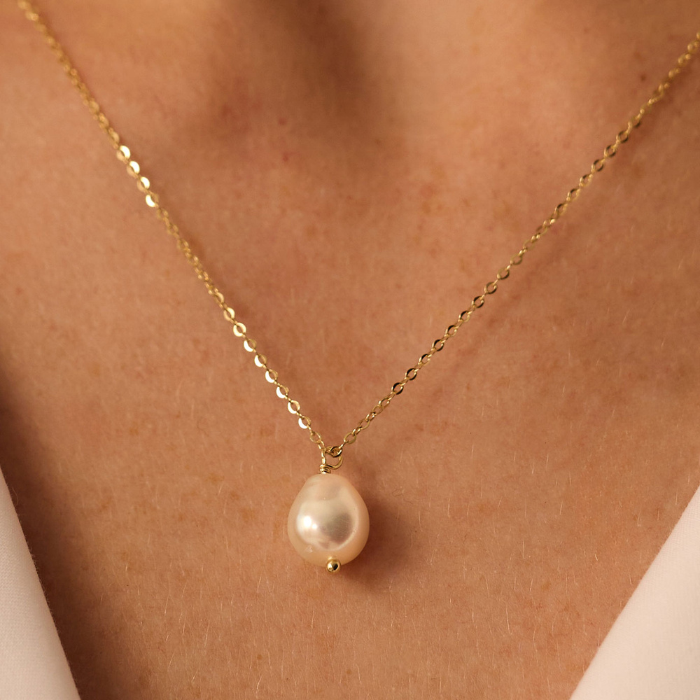 Złoty naszyjnik z perłą Pearl Chain N°3