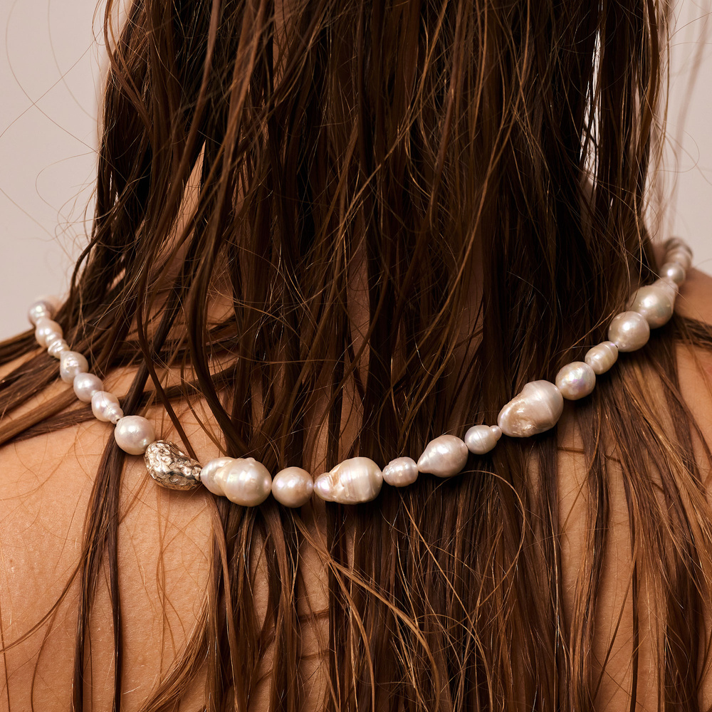 Srebrny naszyjnik perły SPONGIA