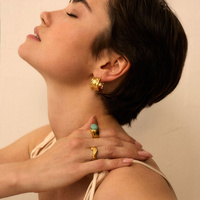 Złote kolczyki Leaf N°3