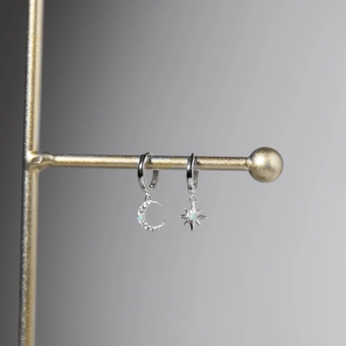 Srebrne Kolczyki z Opalem