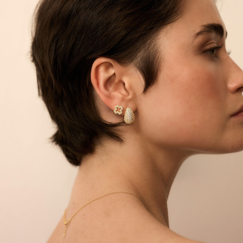 Złote kolczyki Lucky