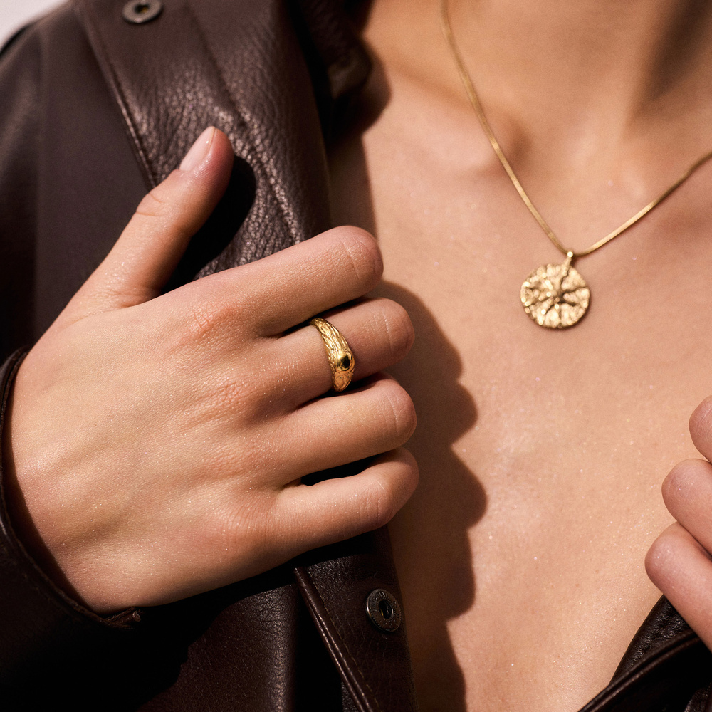 Złoty pierścionek SUN 