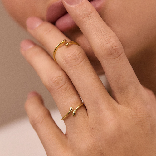 Złoty regulowany pierścionek Gemini srebro 925