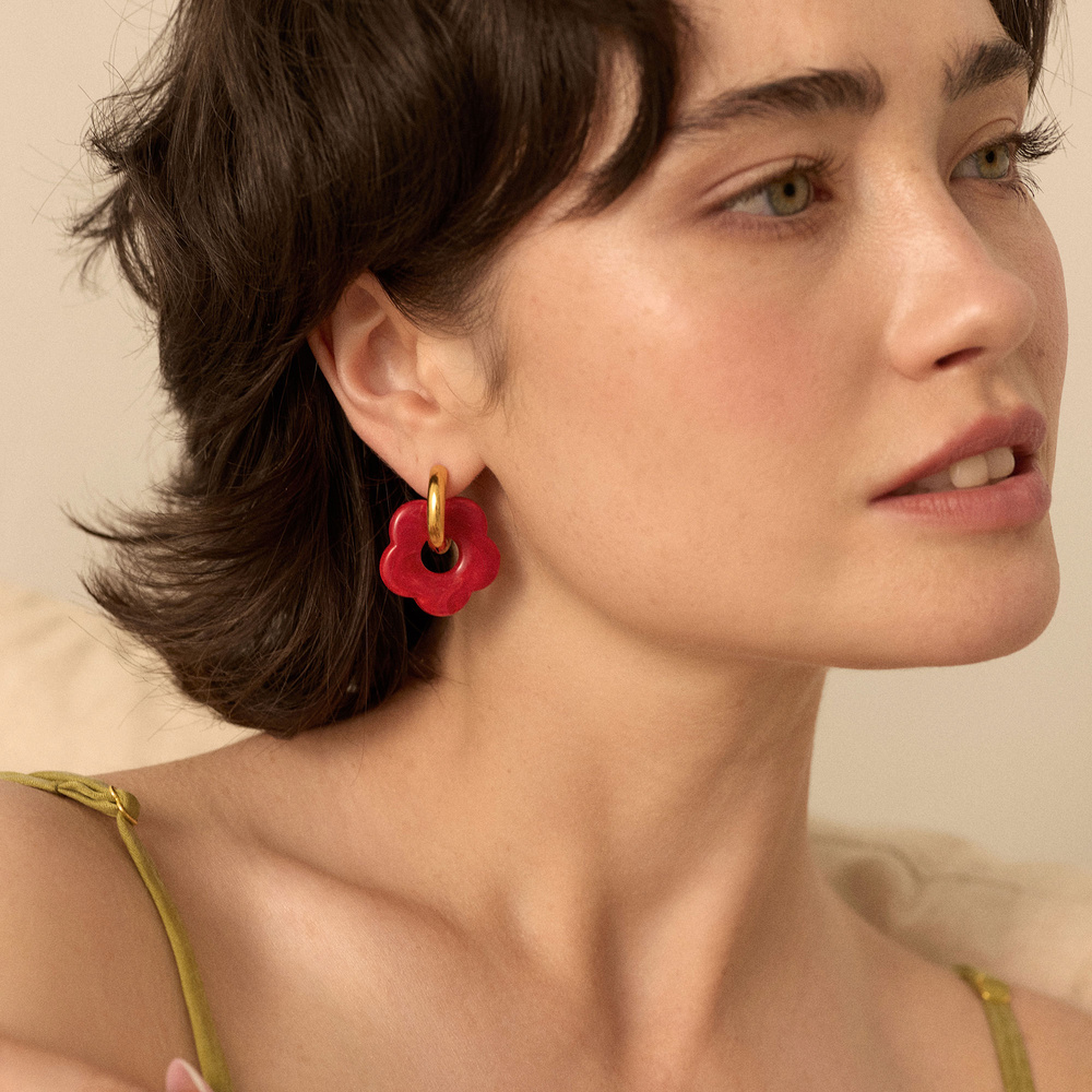 Złote kolczyki Fiore Cherry