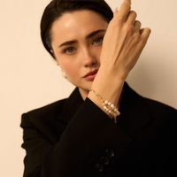 Złota bransoletka z perłami naturalnymi Whisper