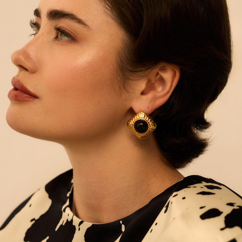 Złote kolczyki vintage Noir