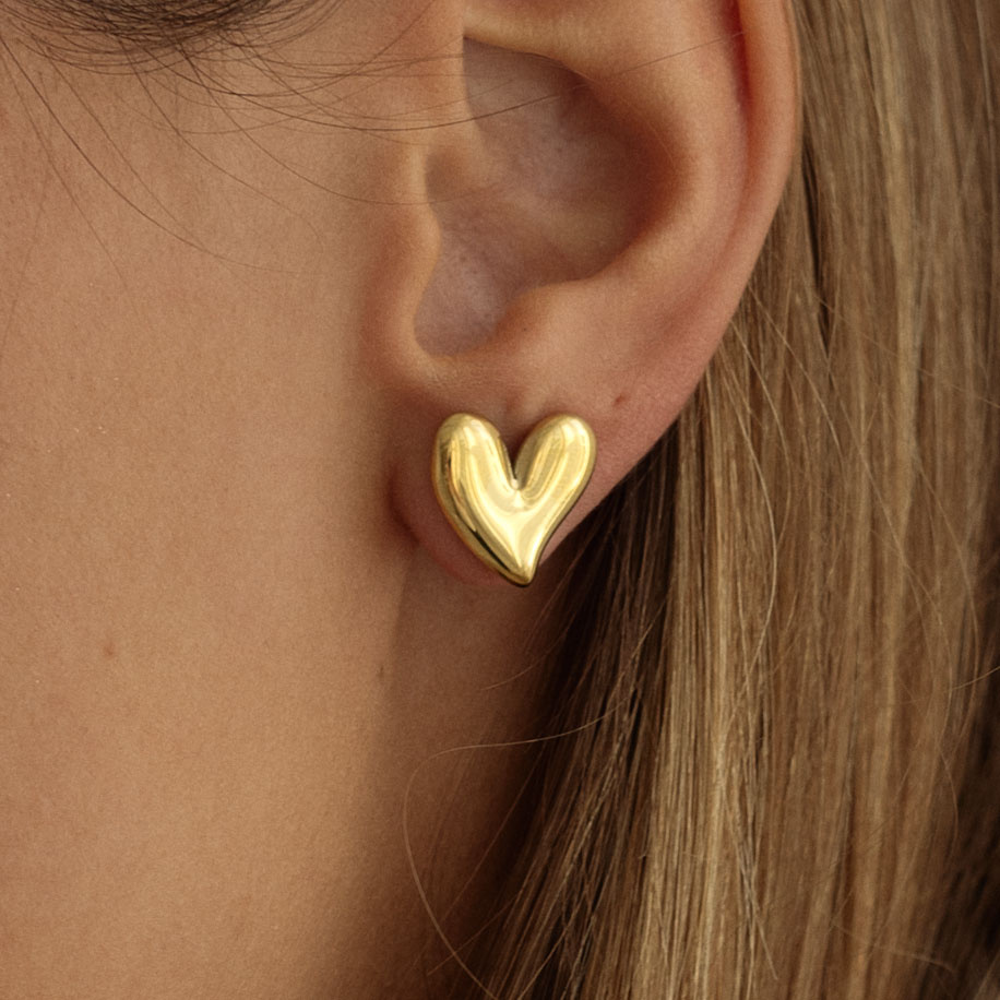 Złote kolczyki Mini Hearts N°2 (srebro 925)