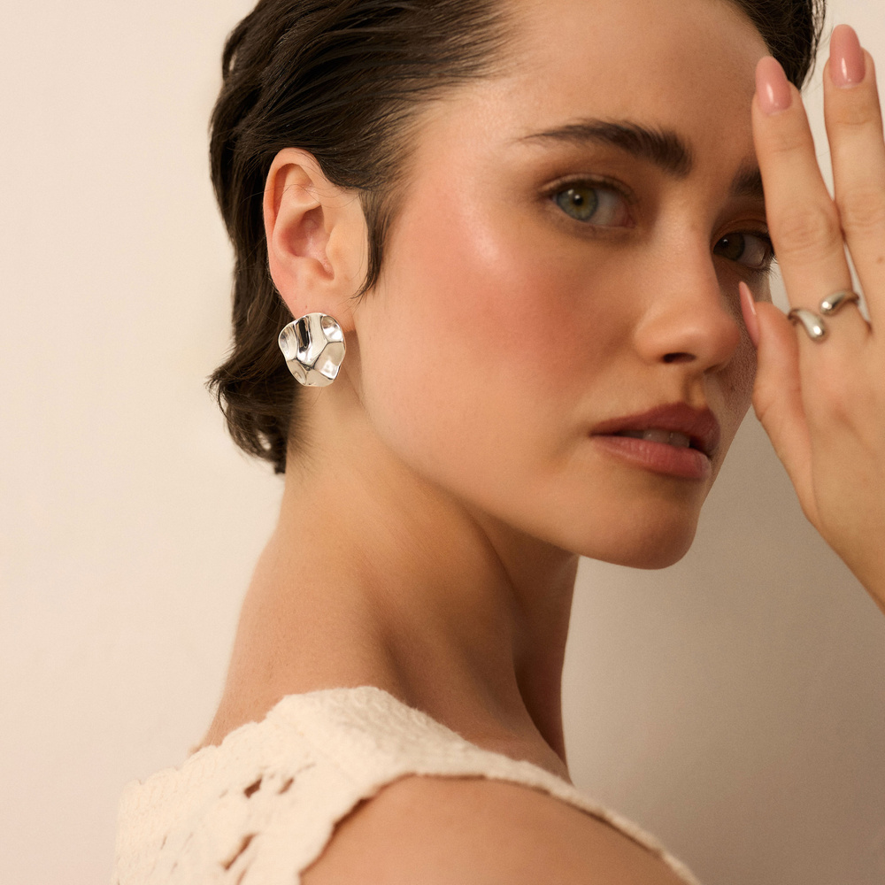 Srebrne kolczyki Wavy