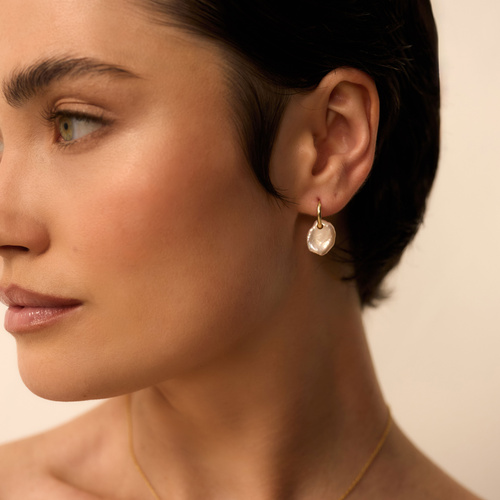 Złote kolczyki Pearl Petals