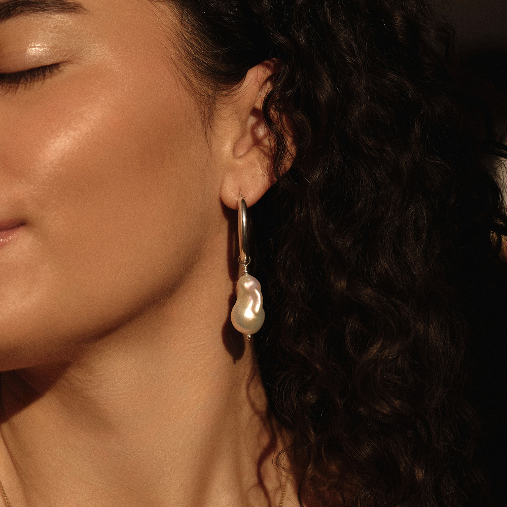 Srebrne kolczyki Baroque Pearl