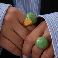 Złoty pierścionek z emalią Aurum Matcha