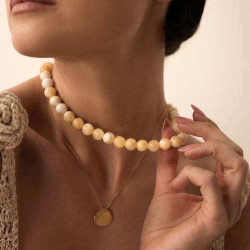 Naszyjnik z naturalnych agatów Peach