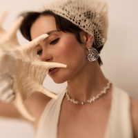 Srebrne kolczyki muszle Mermaid