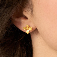 Złote kolczyki kwiaty Forget me not