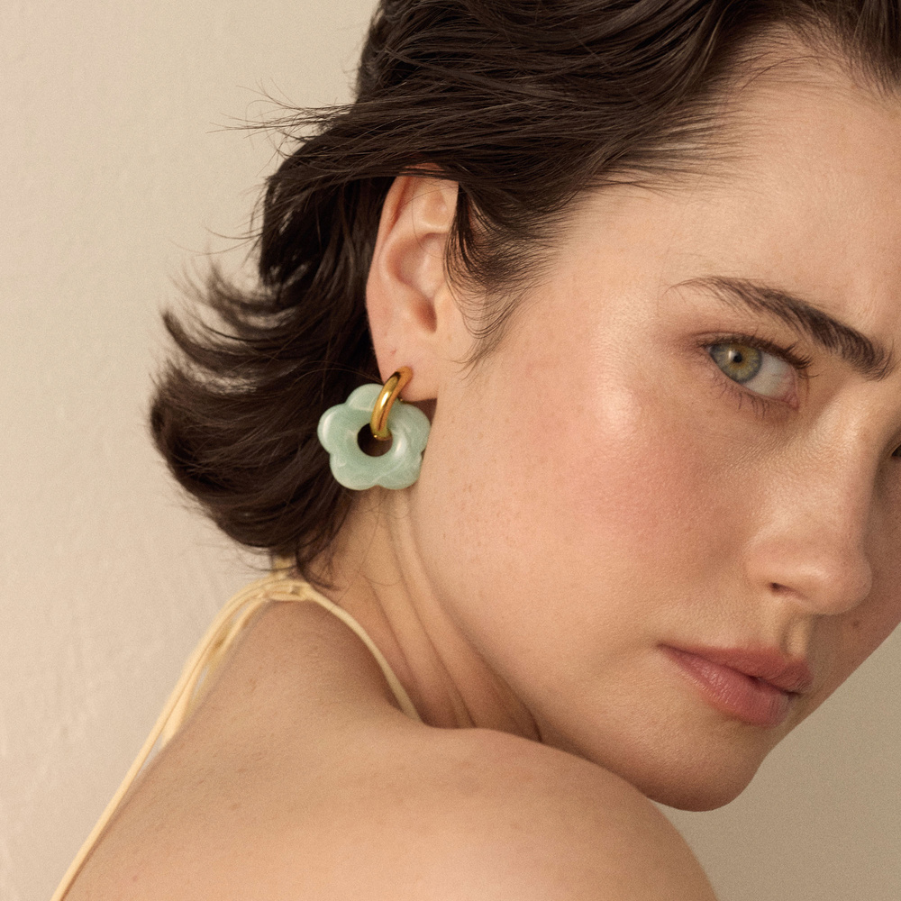 Złote kolczyki Fiore Mint