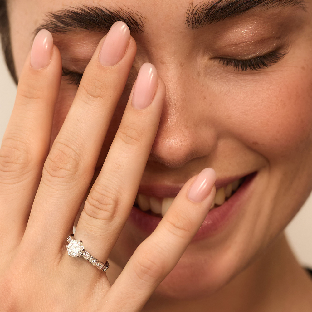 Srebrny pierścionek z Moissanitem (srebro 925) Promise N°4