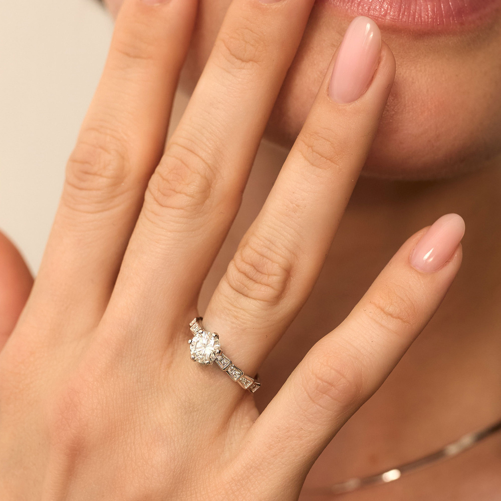 Srebrny pierścionek z Moissanitem (srebro 925) Promise N°4