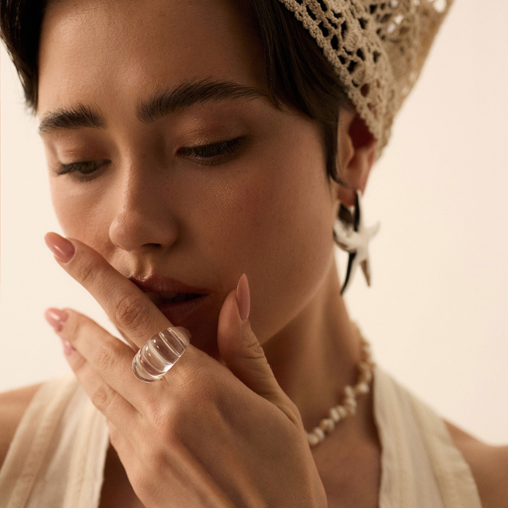 Pierścionek z żywicy epoksydowej Musa Ice