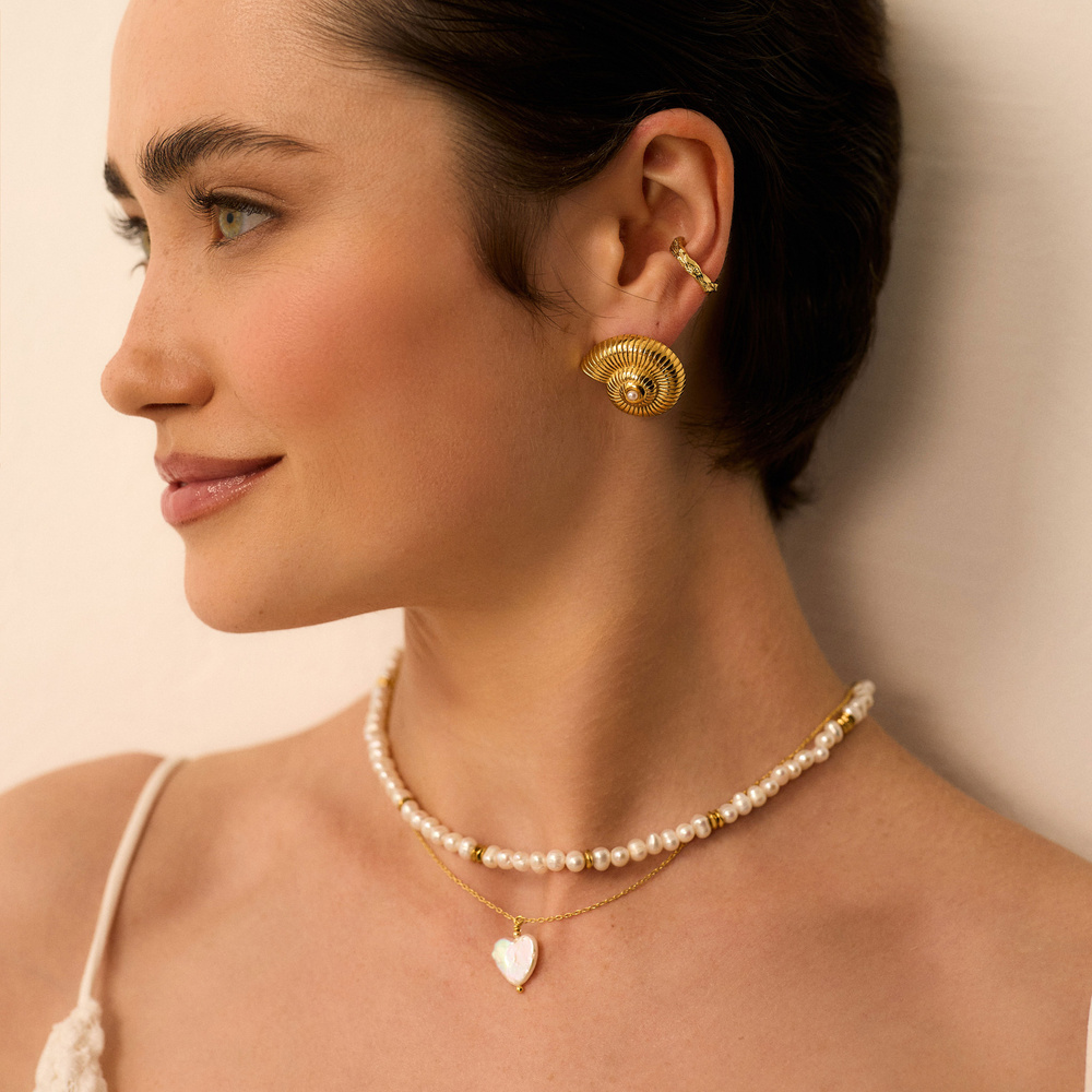 Złote kolczyki Seashell