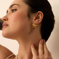 Złote kolczyki Starfish N°2